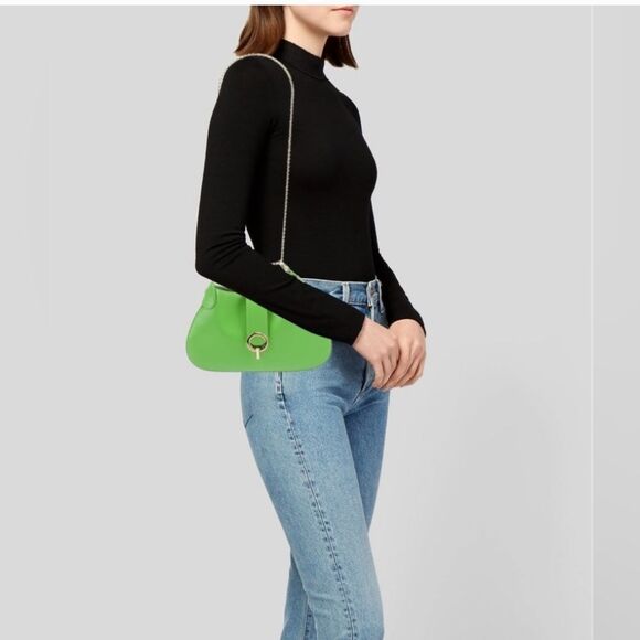 NWT Sandro Sweet Janet Chain Bag Vert Pomme Apple Green - Picture 13 of 13